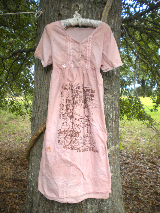 Boneyard Ashes Pink Blush Midi Cottage Dress