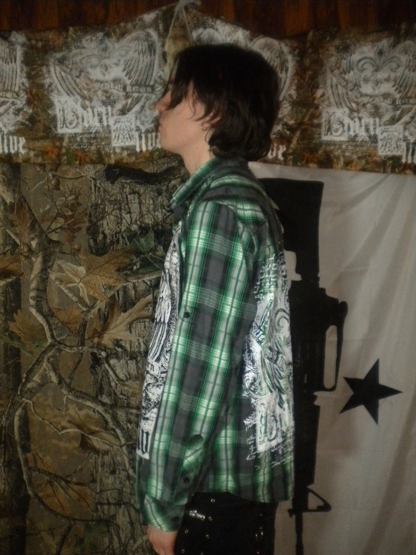 Born Alive Green Black Flannel