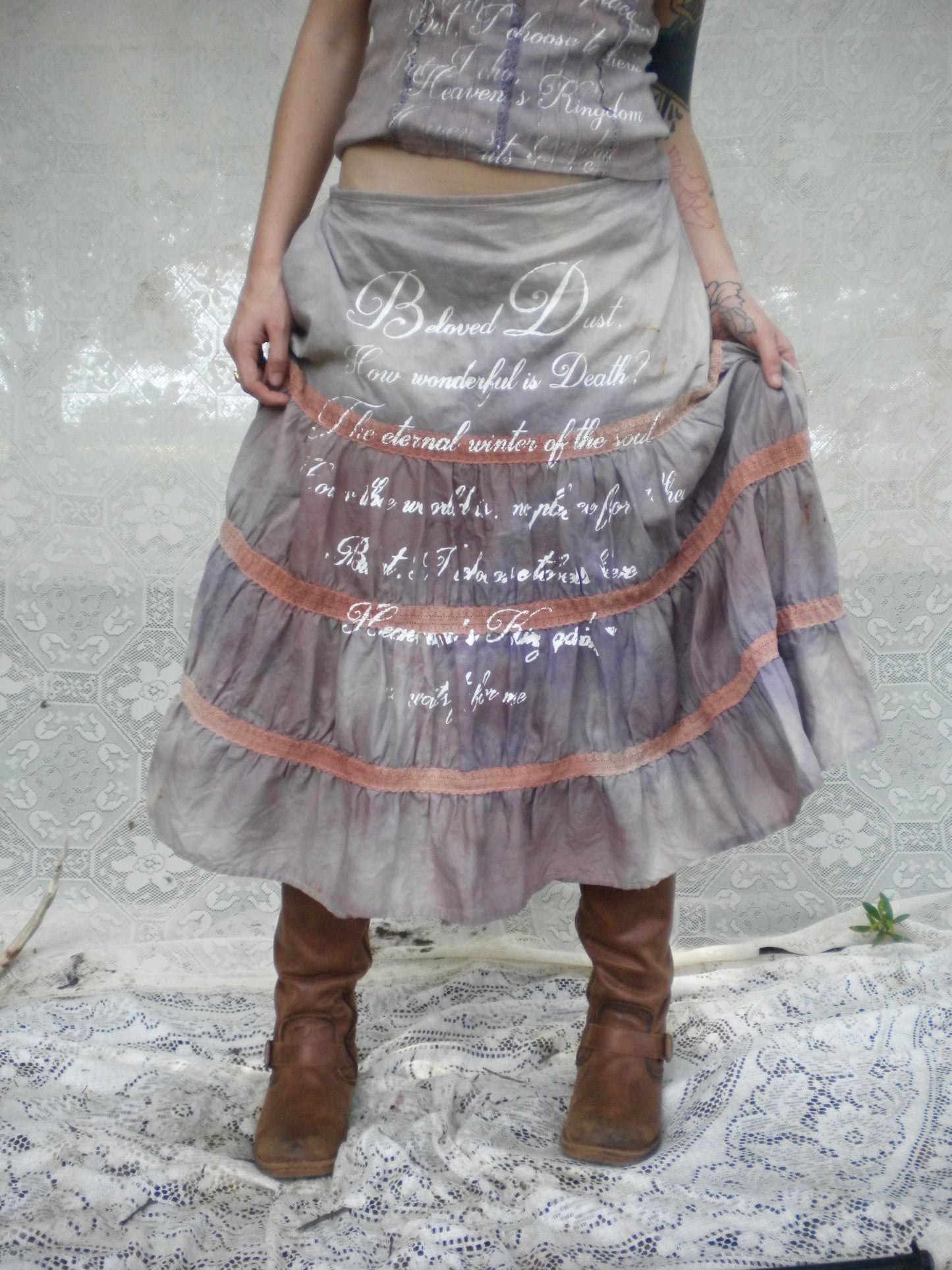 Beloved Dust Purple Blush Midi Skirt