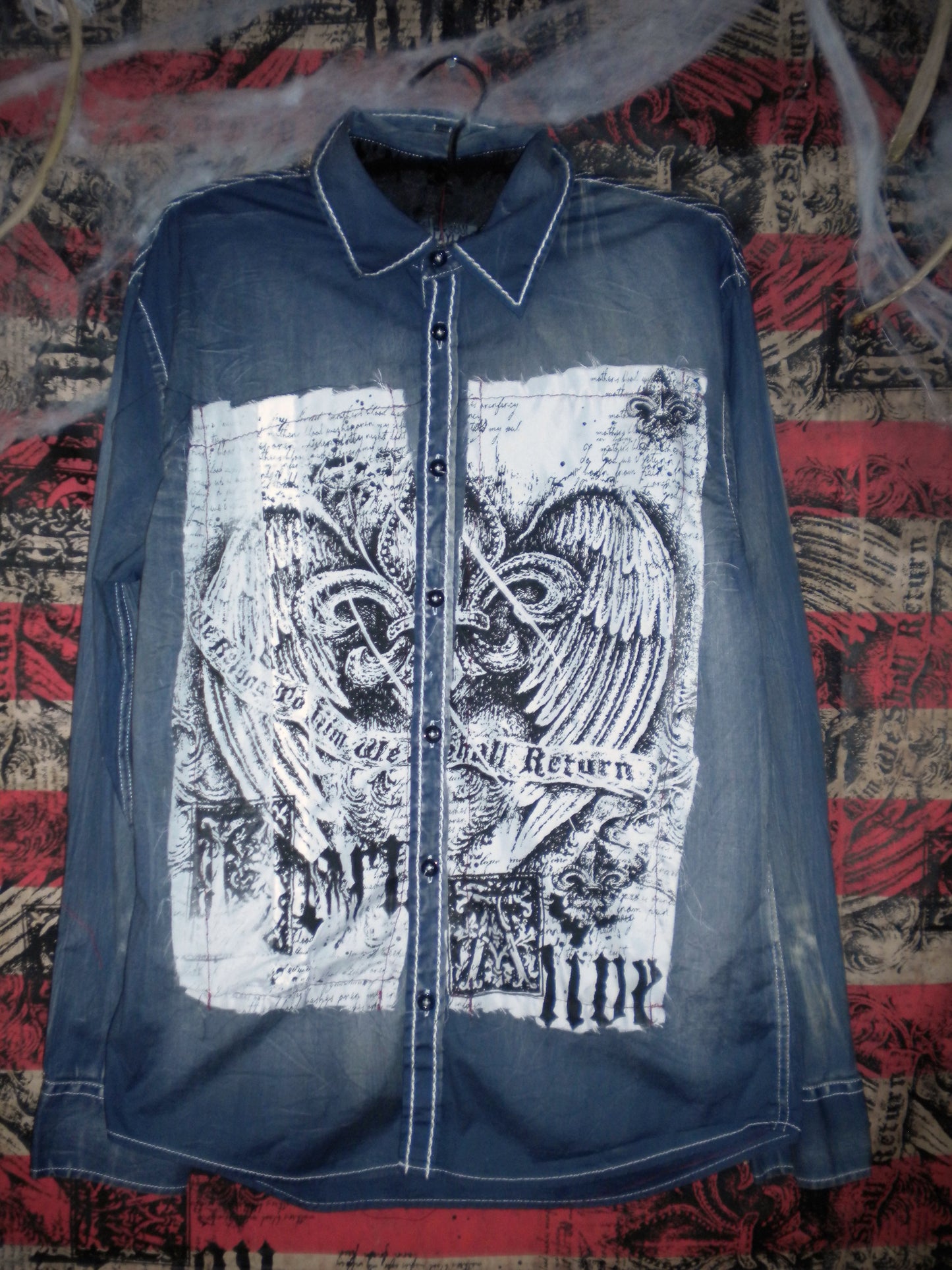 Born Alive Stone Blue Wash Button Up