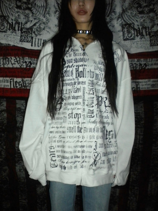 Pray Flesh Tears White Hoodie