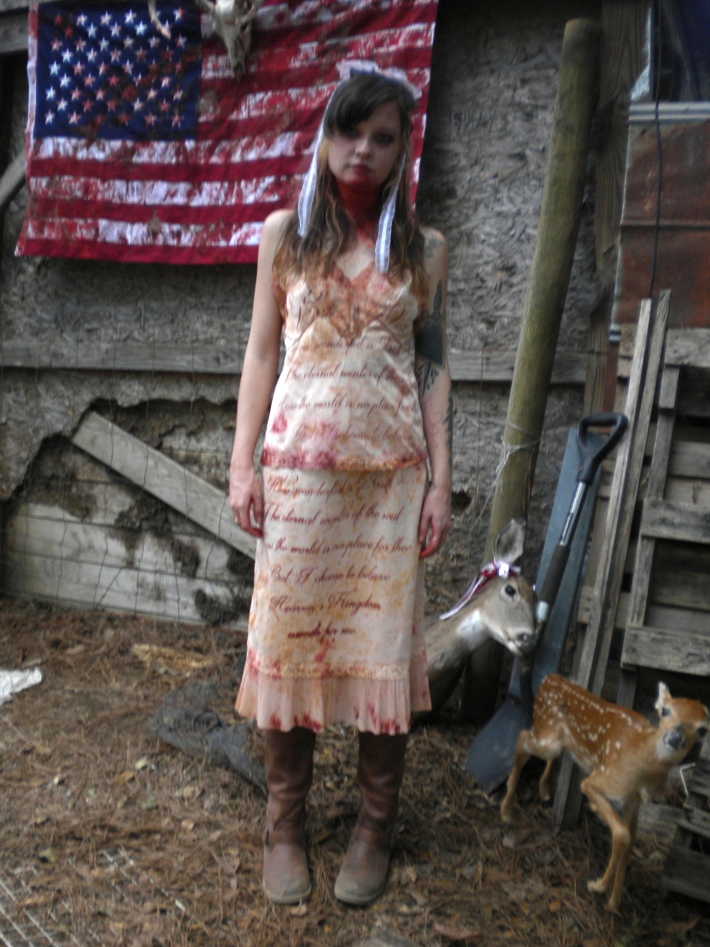 Bloody Rust Dyed Beloved Dust Slip Skirt