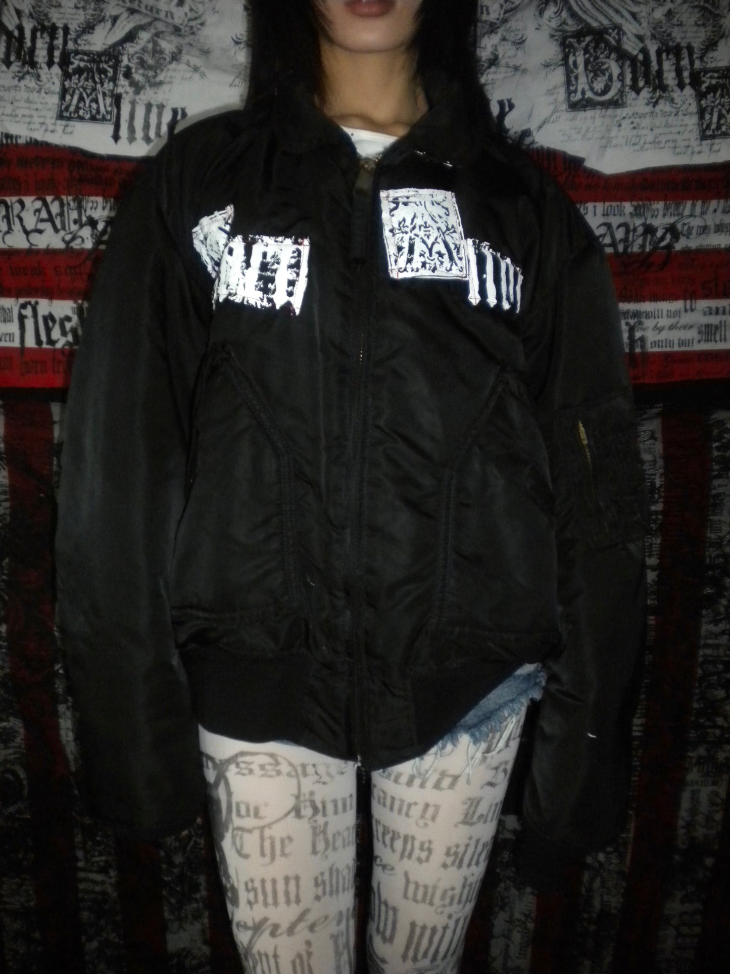 Born Alive Vintage Black Bomber