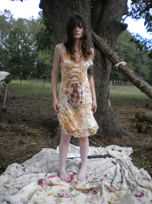 Rust Dye In Loving Memory Slip Dress