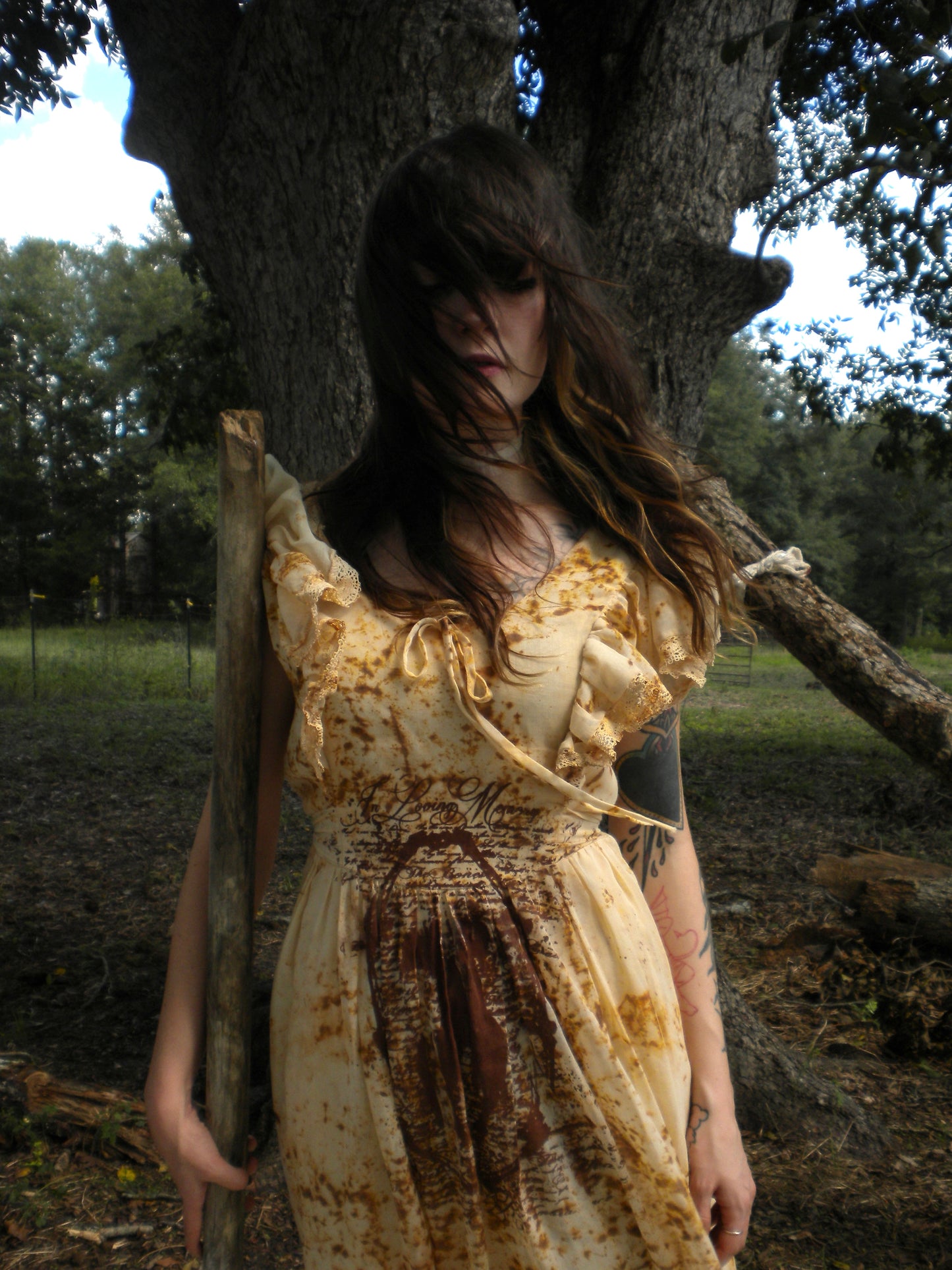 Rust Dye In Loving Memory Vintage Wedding Dress