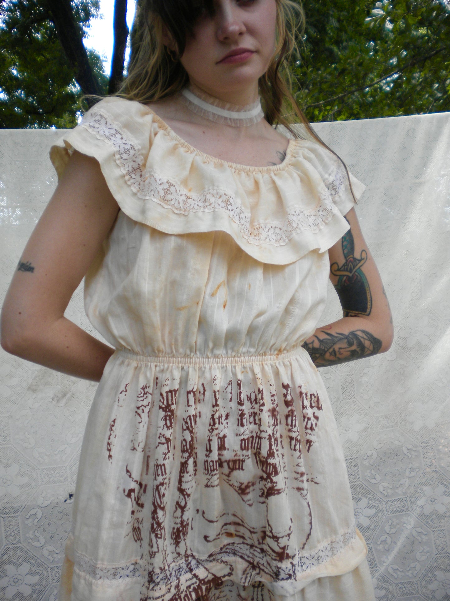 Rust Dye Boneyard Ashes Cottage Dress