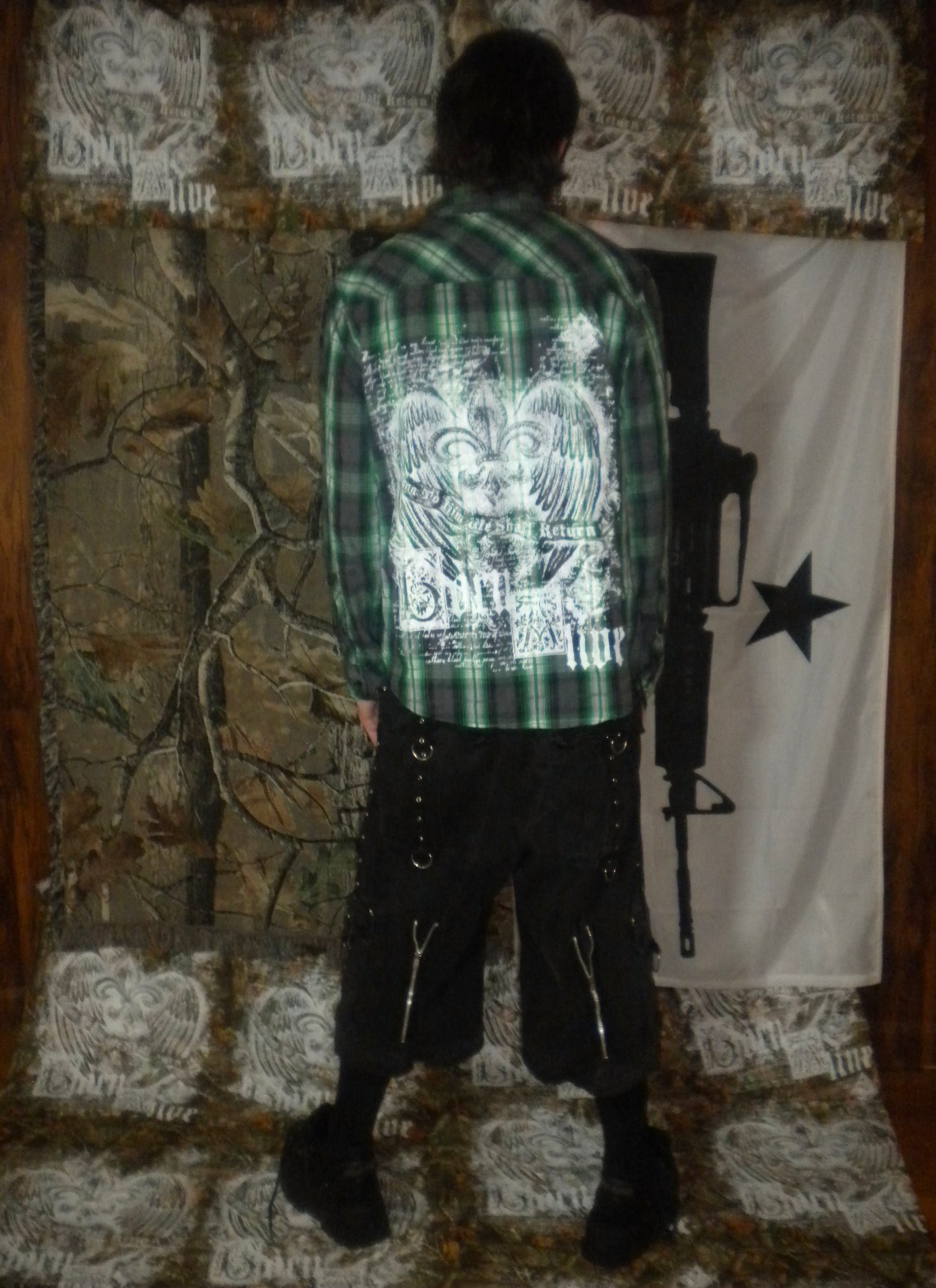 Born Alive Green Black Flannel