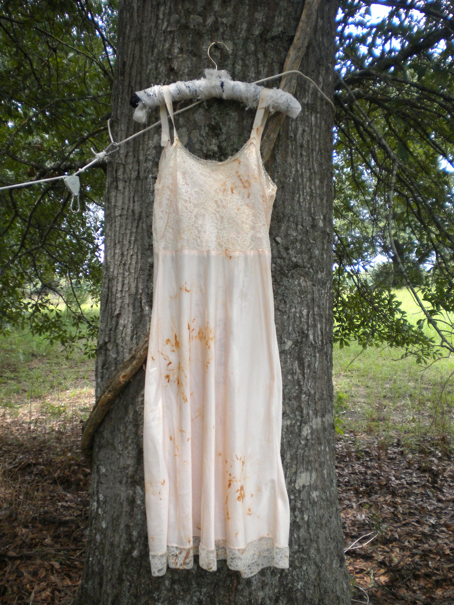 Rust Dye Boneyard Ashe Pink Slip Dress