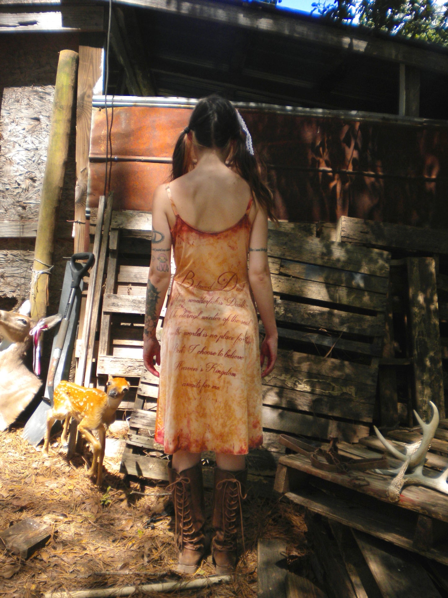 Bloody Rust Dyed Beloved Dust Slip Dress