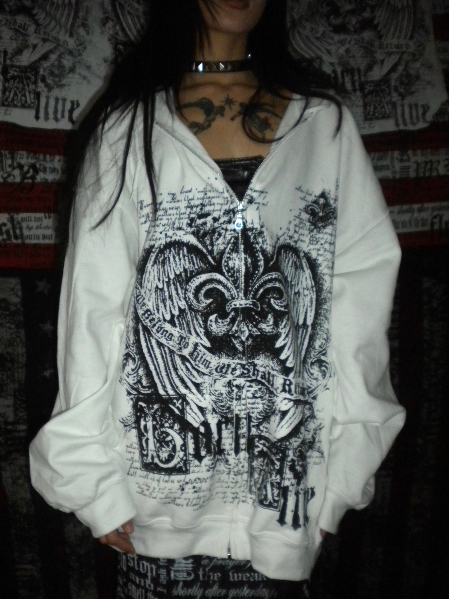 Born Alive White Hoodie