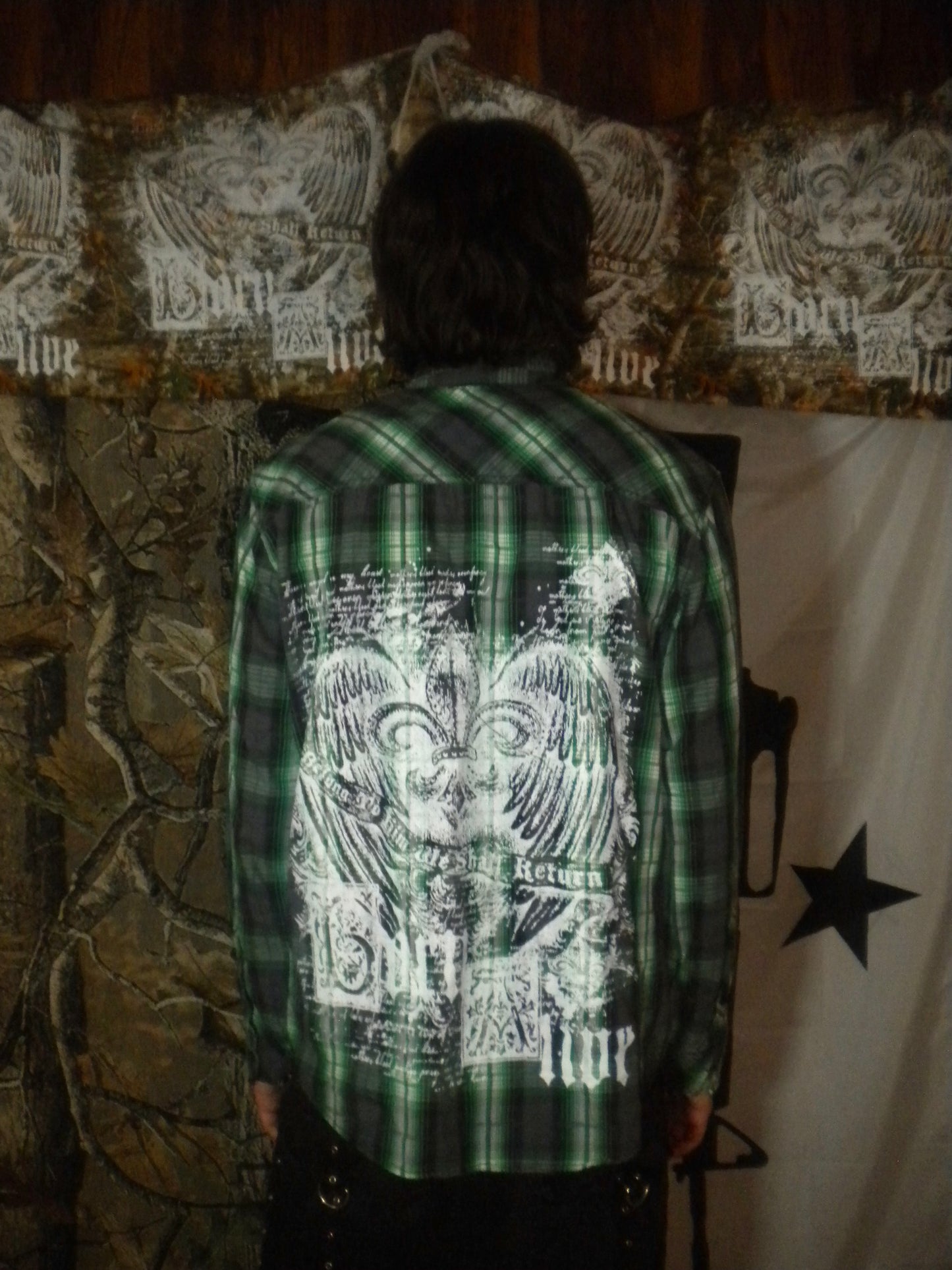 Born Alive Green Black Flannel