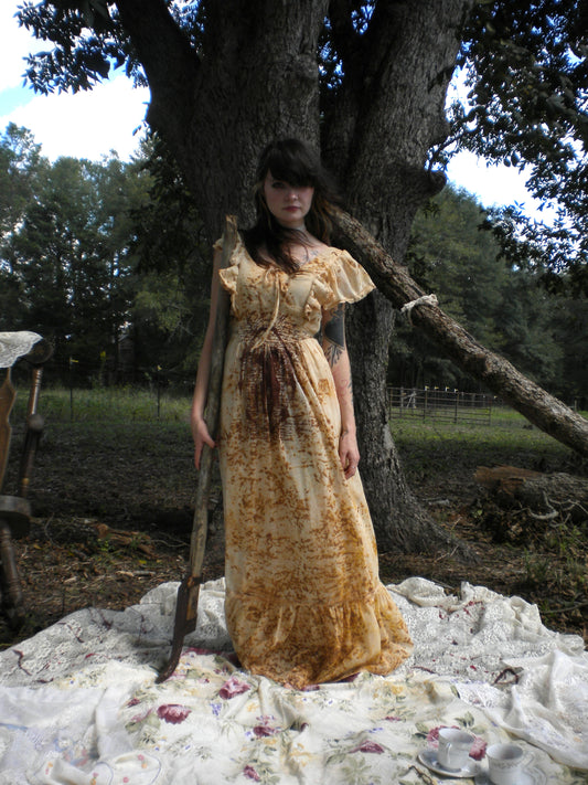 Rust Dye In Loving Memory Vintage Wedding Dress