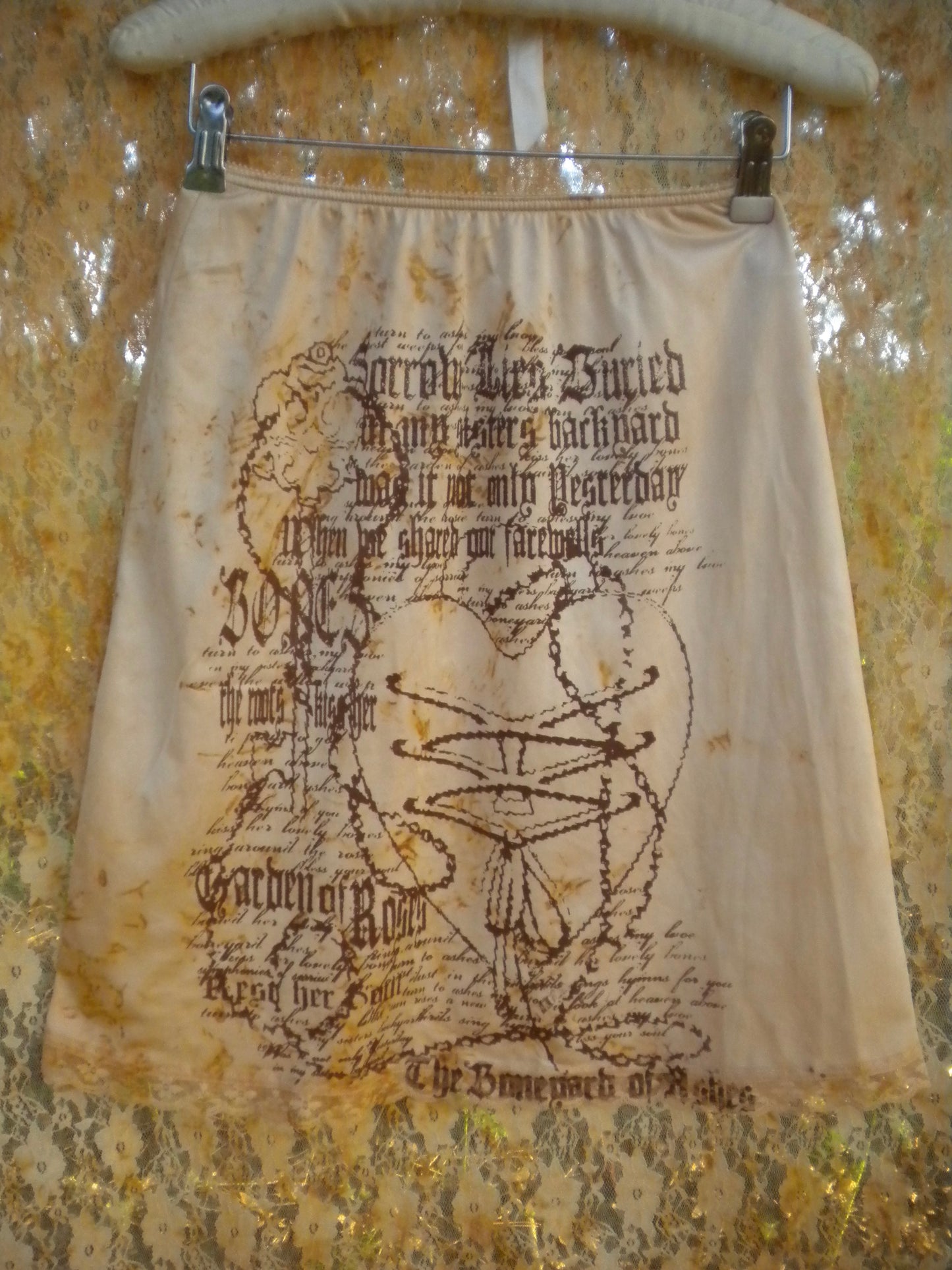 Boneyard Ashes Rust Dyed Mini Slip Skirt