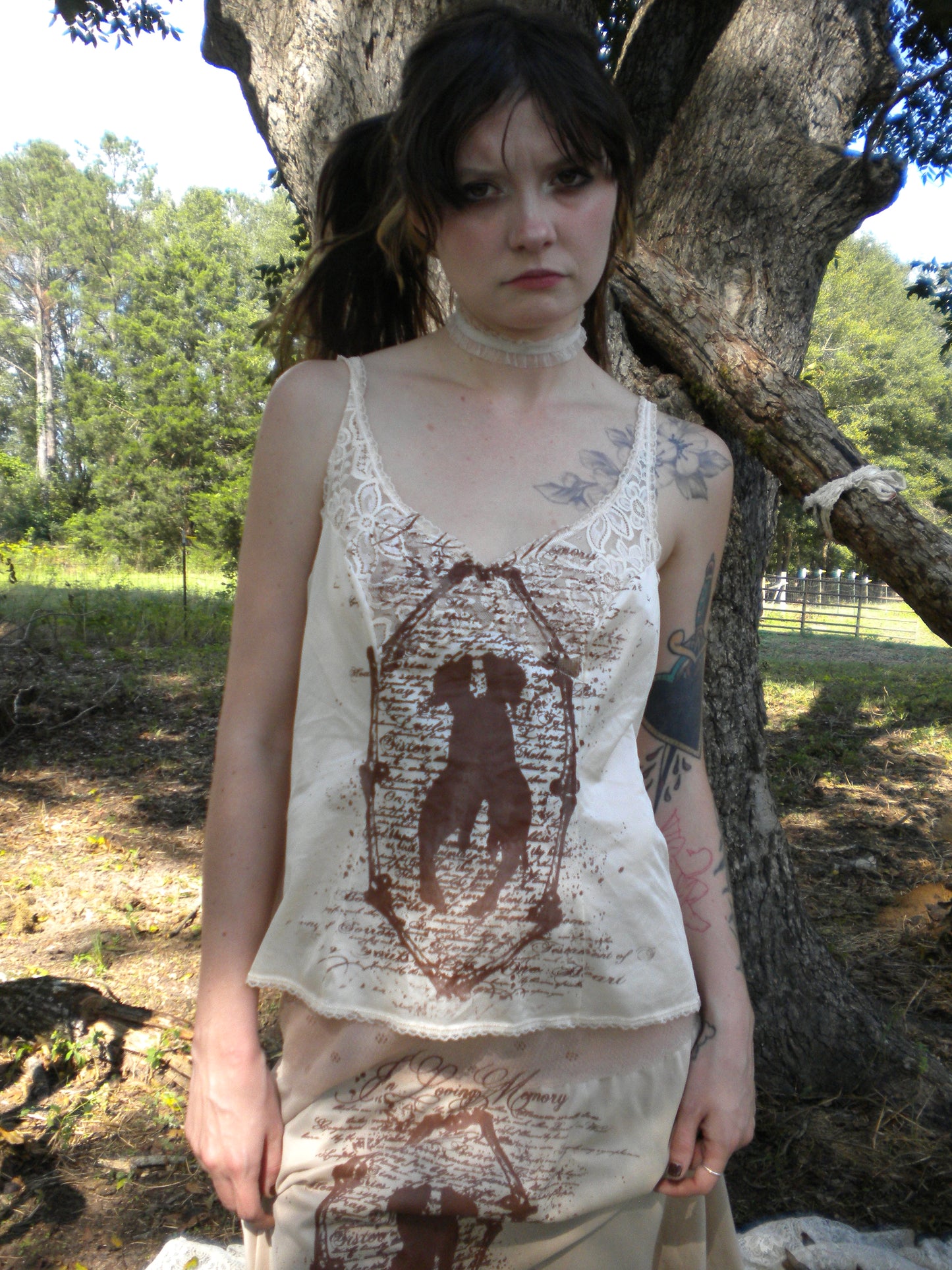 Ivory In Loving Memory Lace Slip Cami