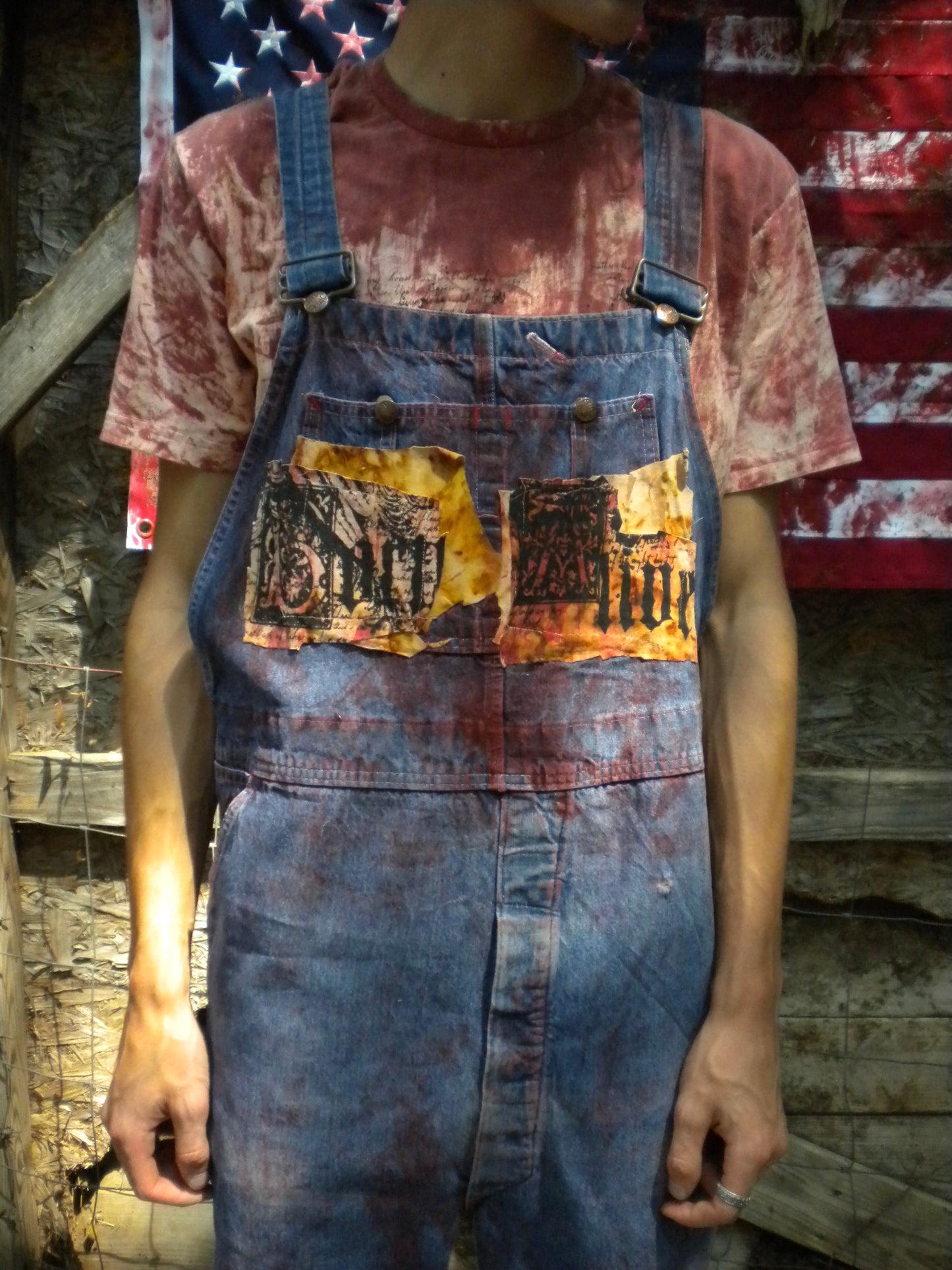 Bloody Rust Dyed Born Alive Overalls