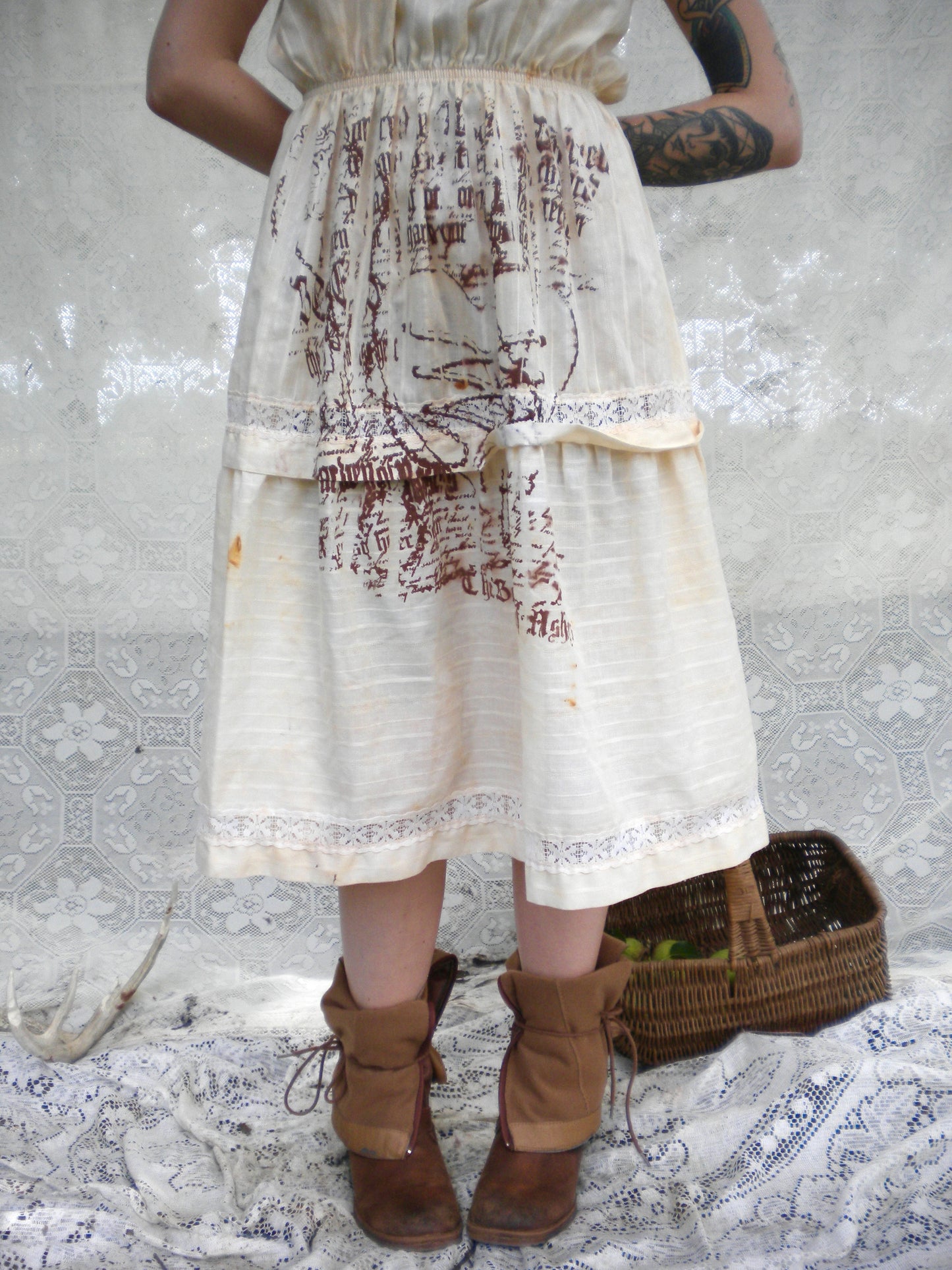 Rust Dye Boneyard Ashes Cottage Dress