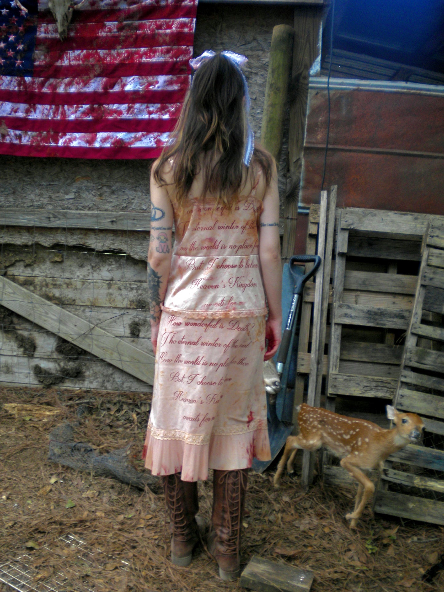 Bloody Rust Dyed Beloved Dust Slip Skirt