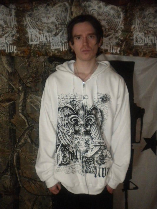 Born Alive White Hoodie