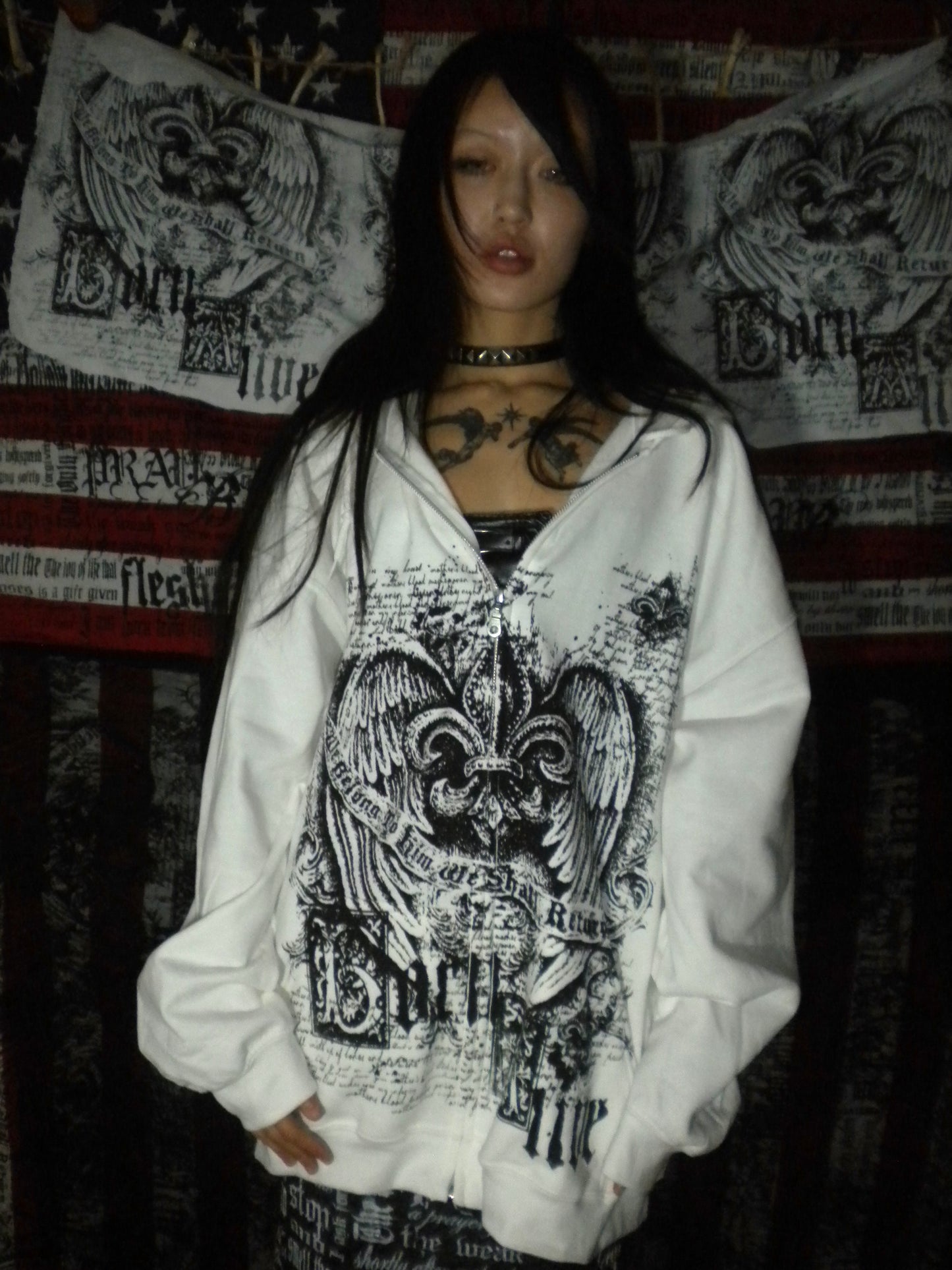 Born Alive White Hoodie