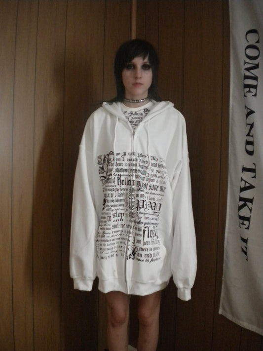 Pray Flesh Tears White Hoodie