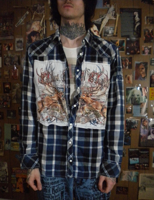 1/1 Antlers N Angels Blue Black Flannel