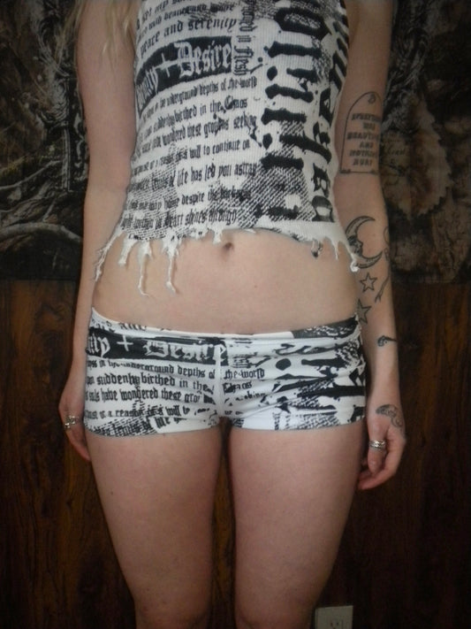 Summoned Awakening White Mini Shorts