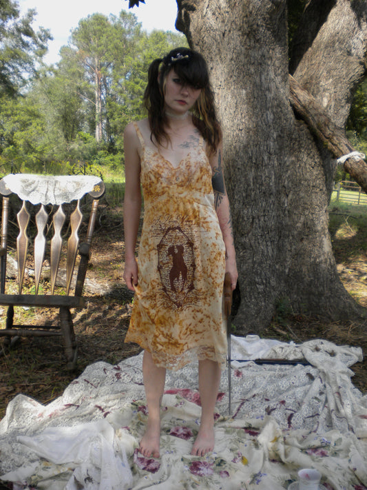 Rust Dye In Loving Memory Slip Dress