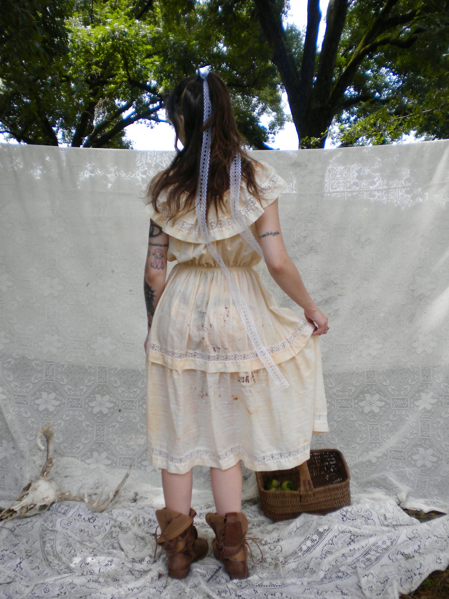 Rust Dye Boneyard Ashes Cottage Dress