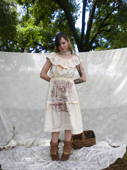 Rust Dye Boneyard Ashes Cottage Dress