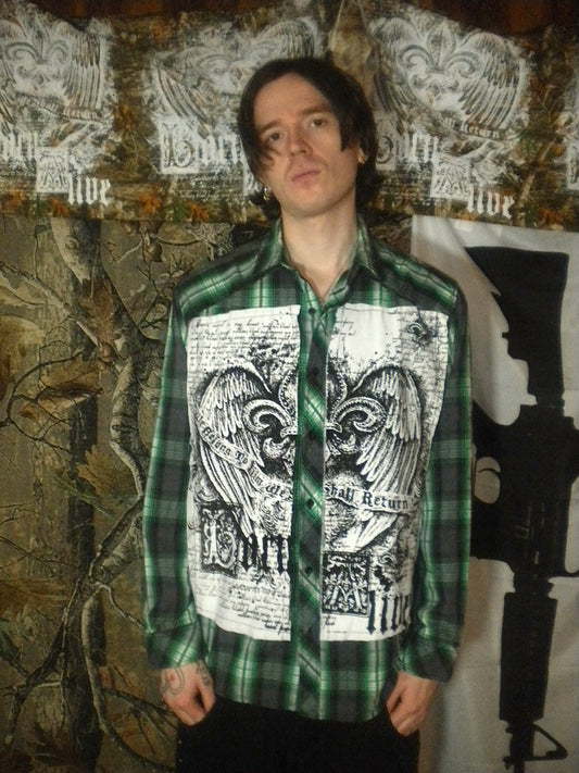 Born Alive Green Black Flannel