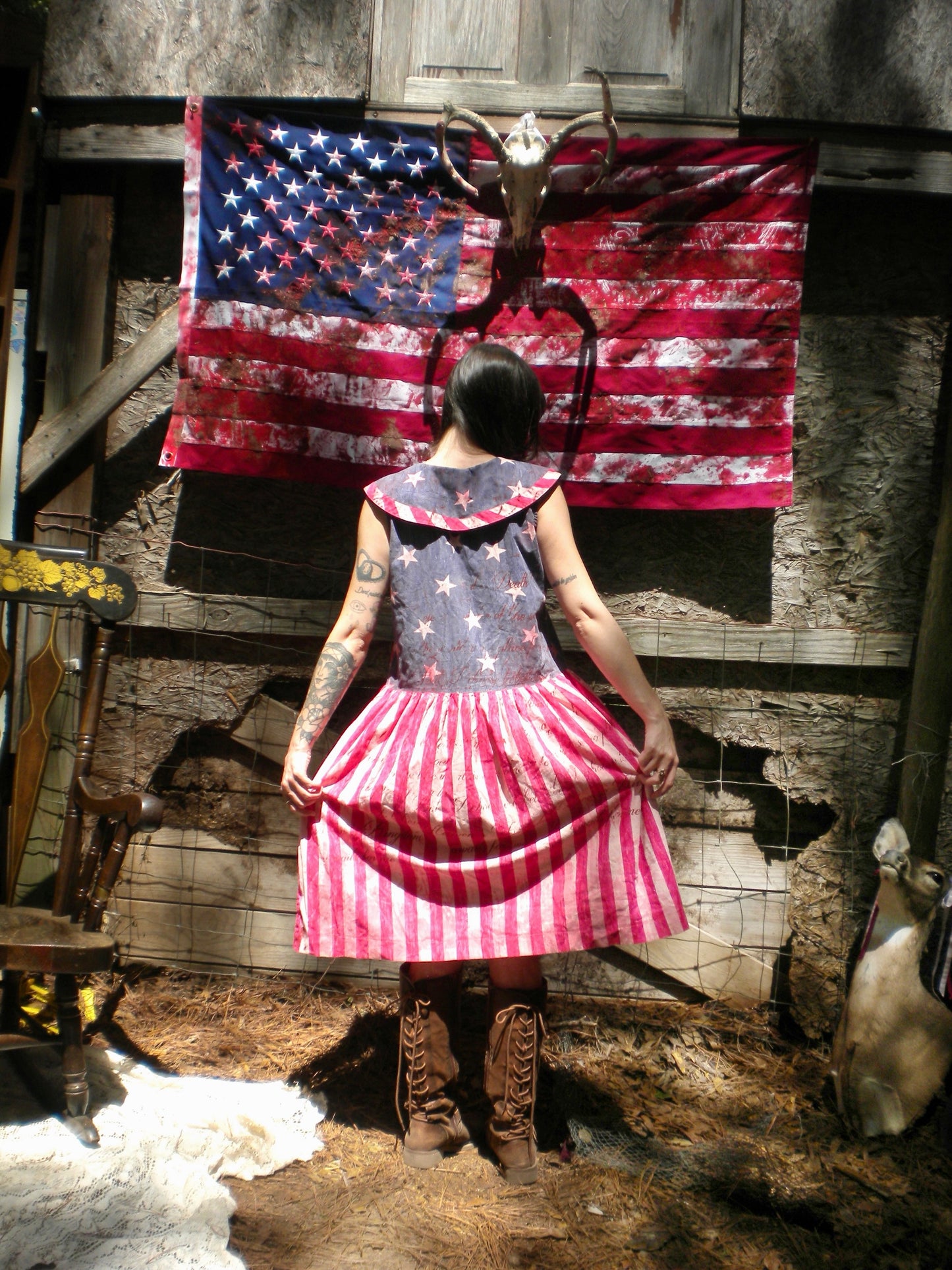 Bloody Rust Dyed Vintage Americana Dress