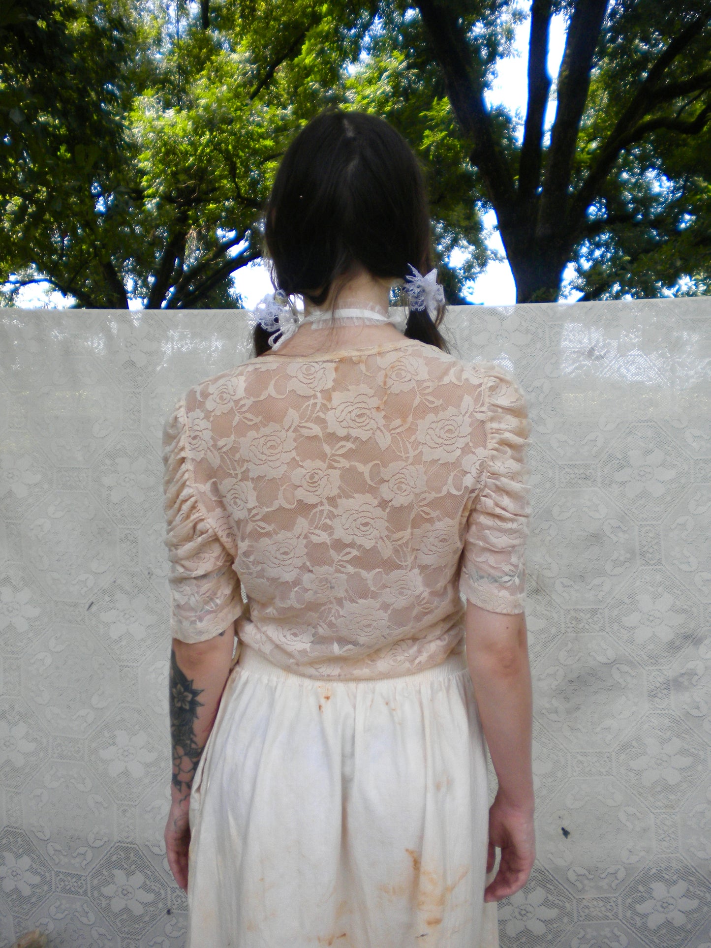 Rust Dye Boneyard Ashes Lace Blouse