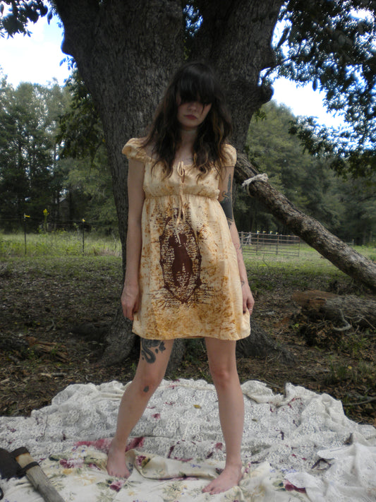 Rust Dye In Loving Memory Babydoll Dress