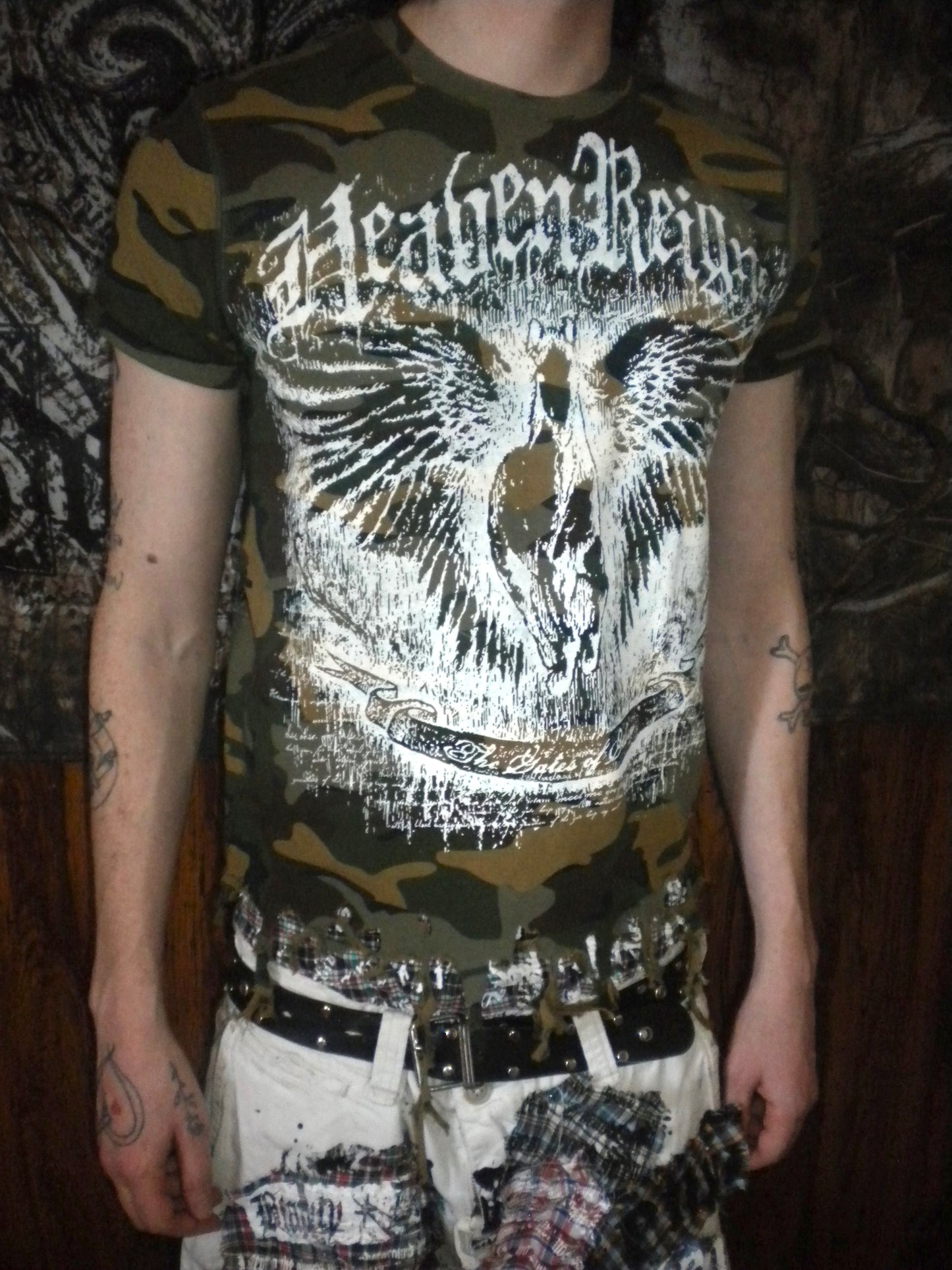 Heaven Reigns Distressed Camo Tee