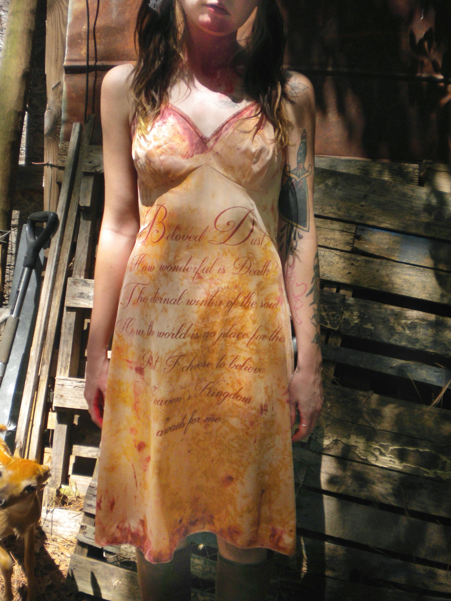 Bloody Rust Dyed Beloved Dust Slip Dress