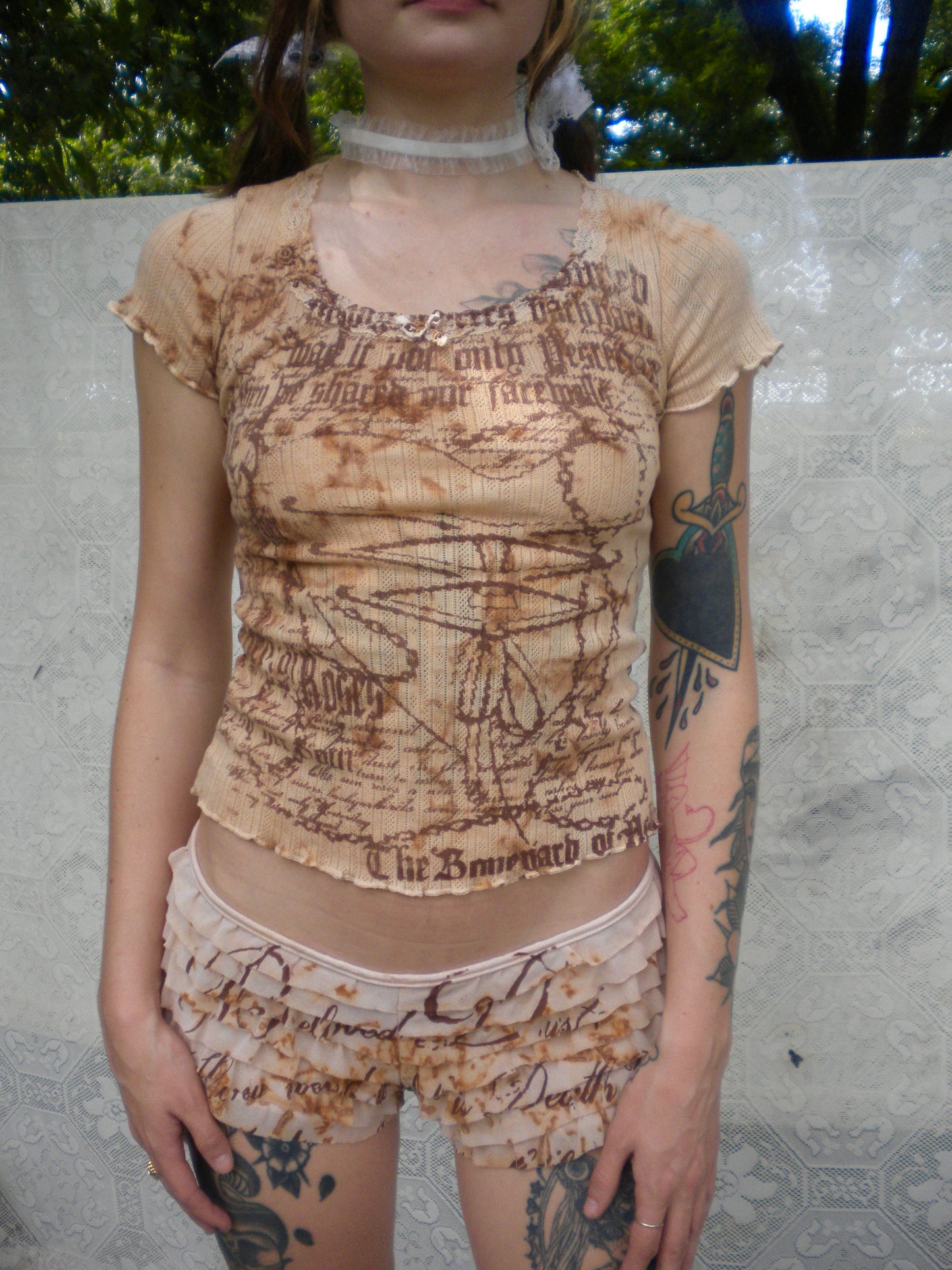 Rust Dye Boneyard Ashes Short Sleeve Top