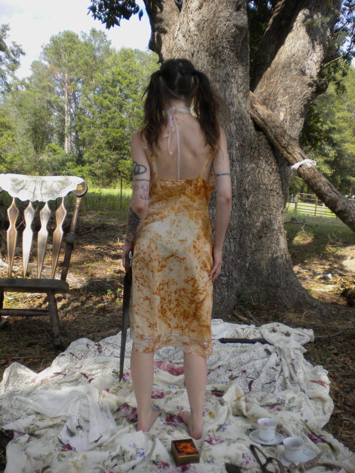 Rust Dye In Loving Memory Slip Dress