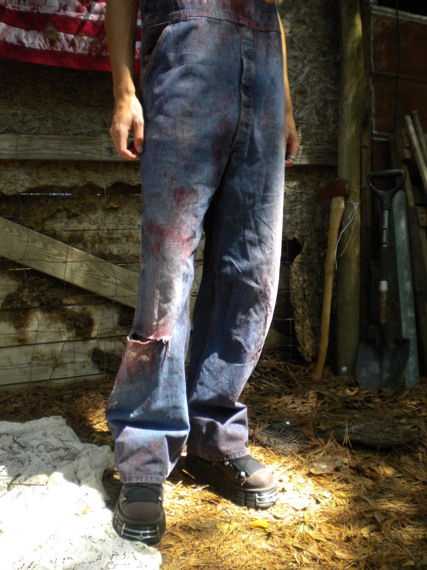 Bloody Rust Dyed Born Alive Overalls