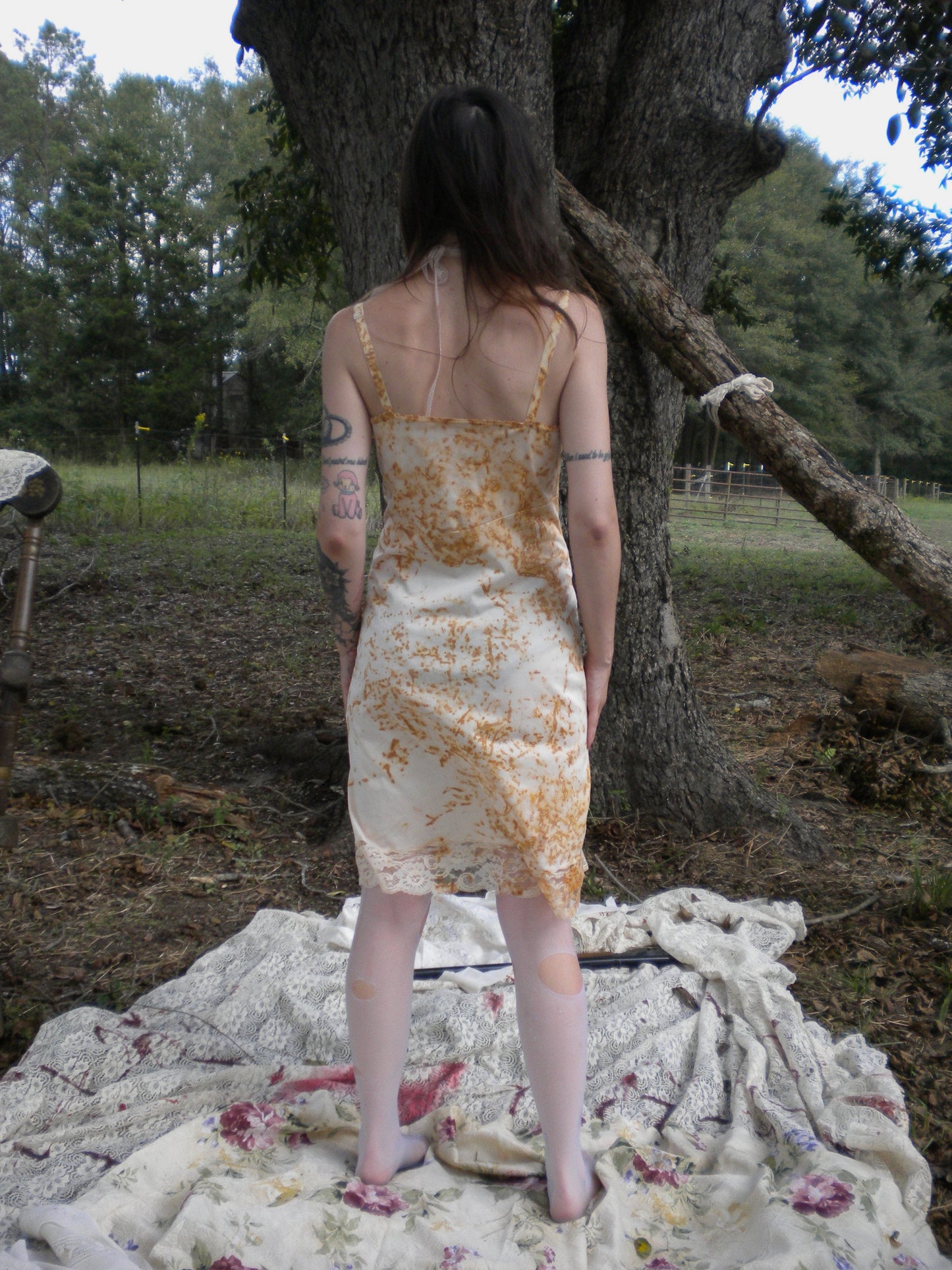 Rust Dye In Loving Memory Slip Dress