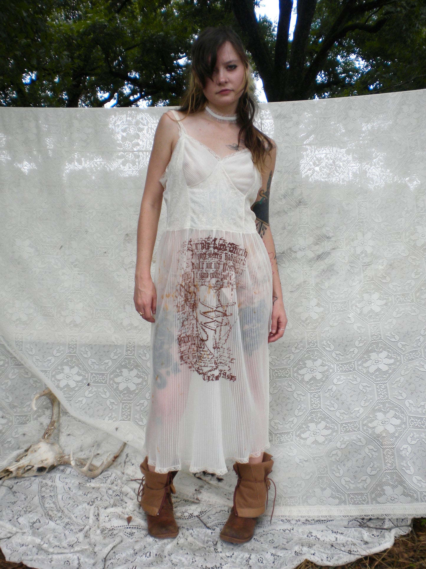 Rust Dye Boneyard Ashes Slip Dress