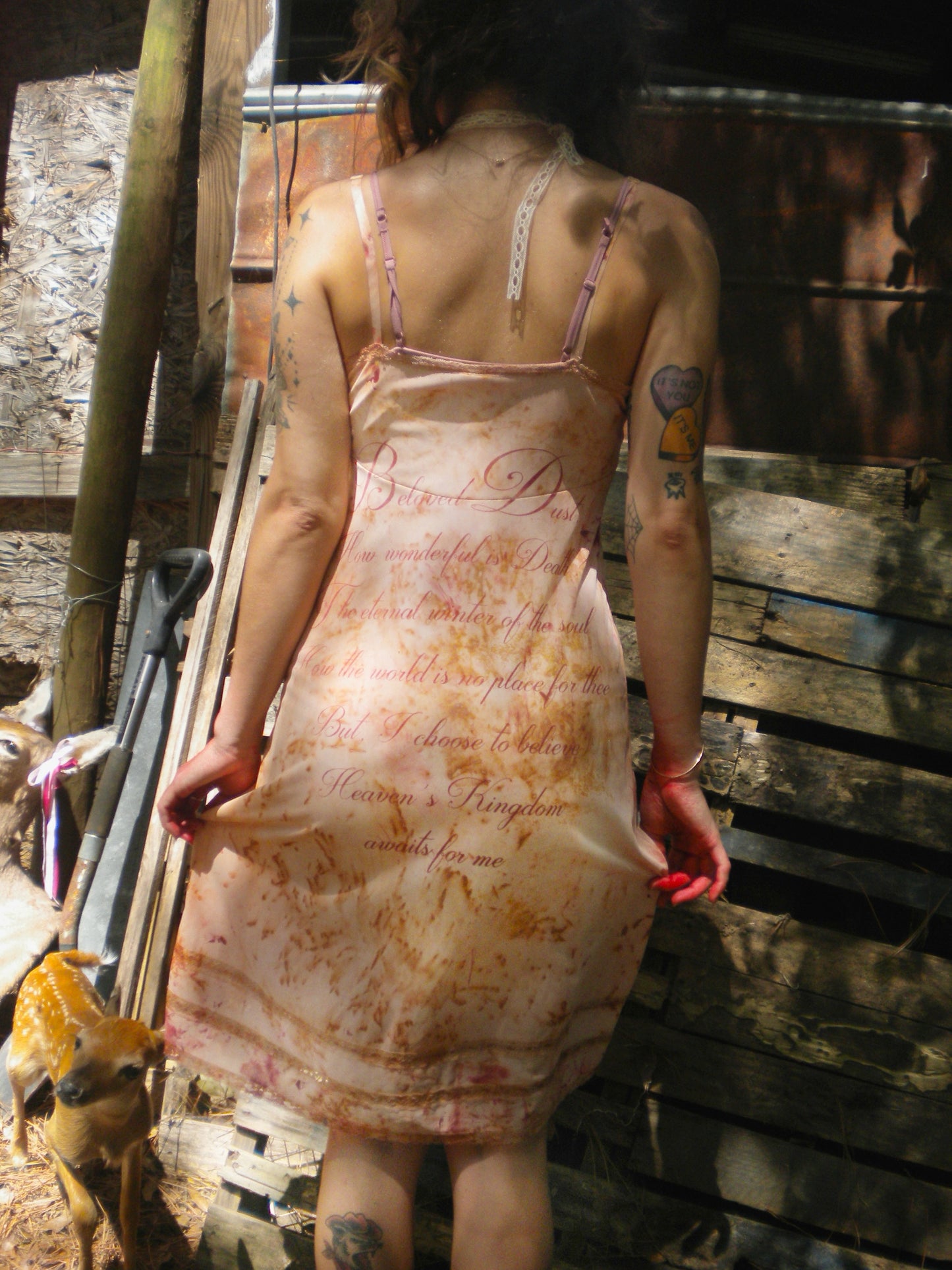 Bloody Rust Dyed Beloved Dust Slip Dress