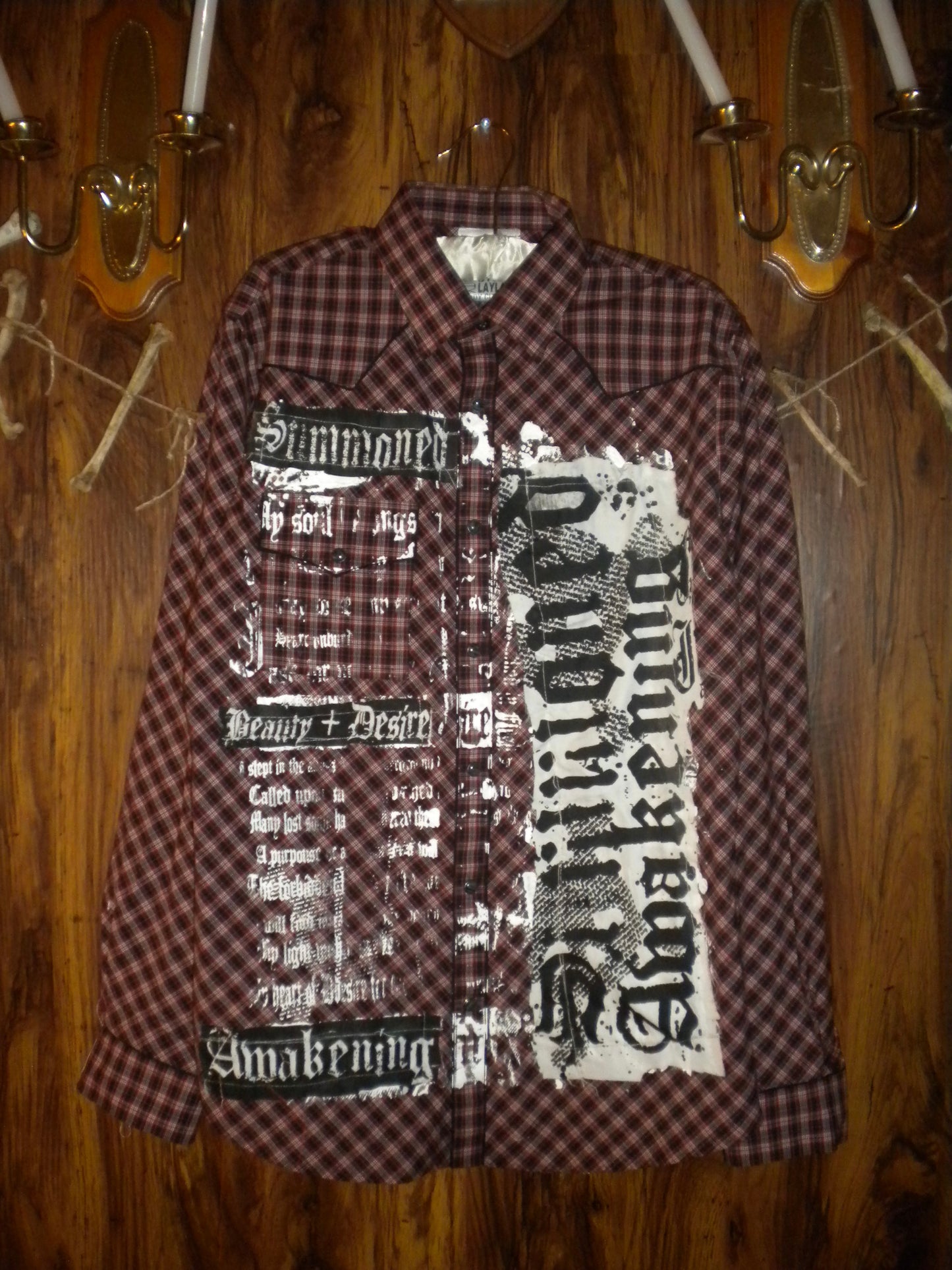 Summoned Awakening Red Flannel Button Up Large