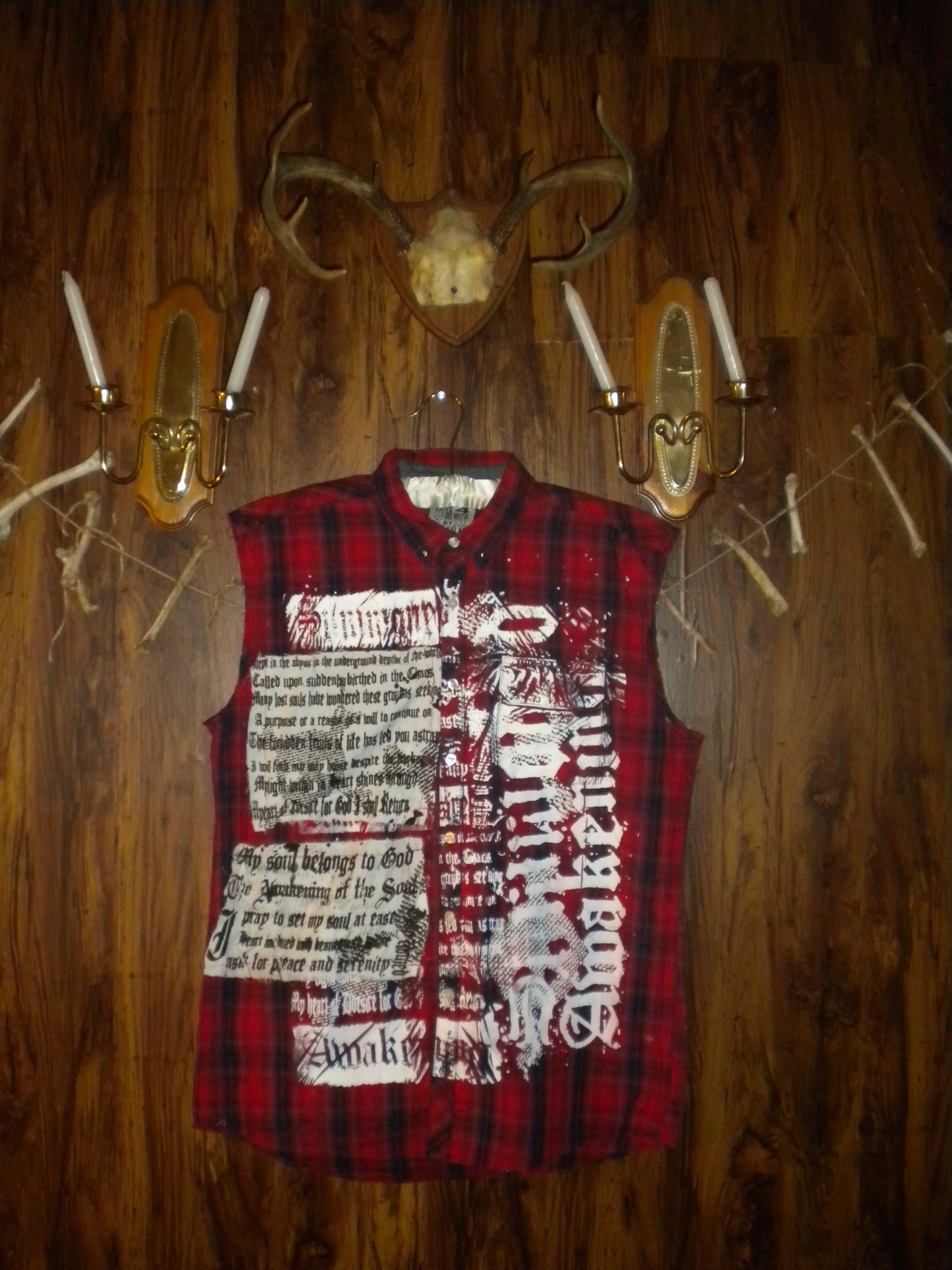 Summoned Awakening Red Sleeveless Flannel Large