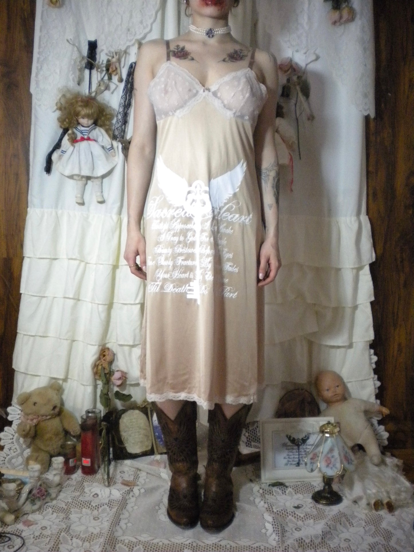 Sacred Heart Light Brown Slip