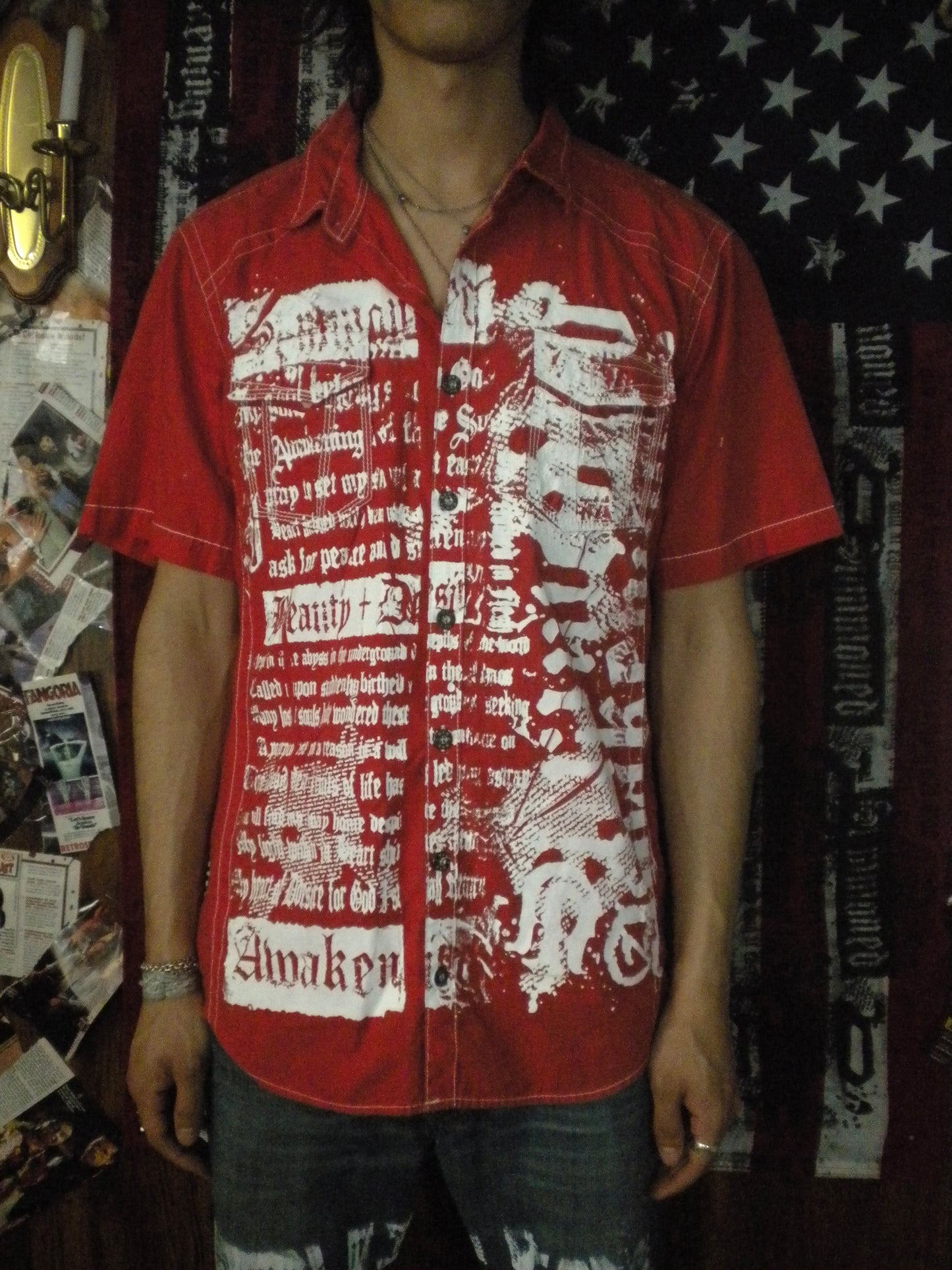 Summoned Awakening Blood Orange Button Up Large