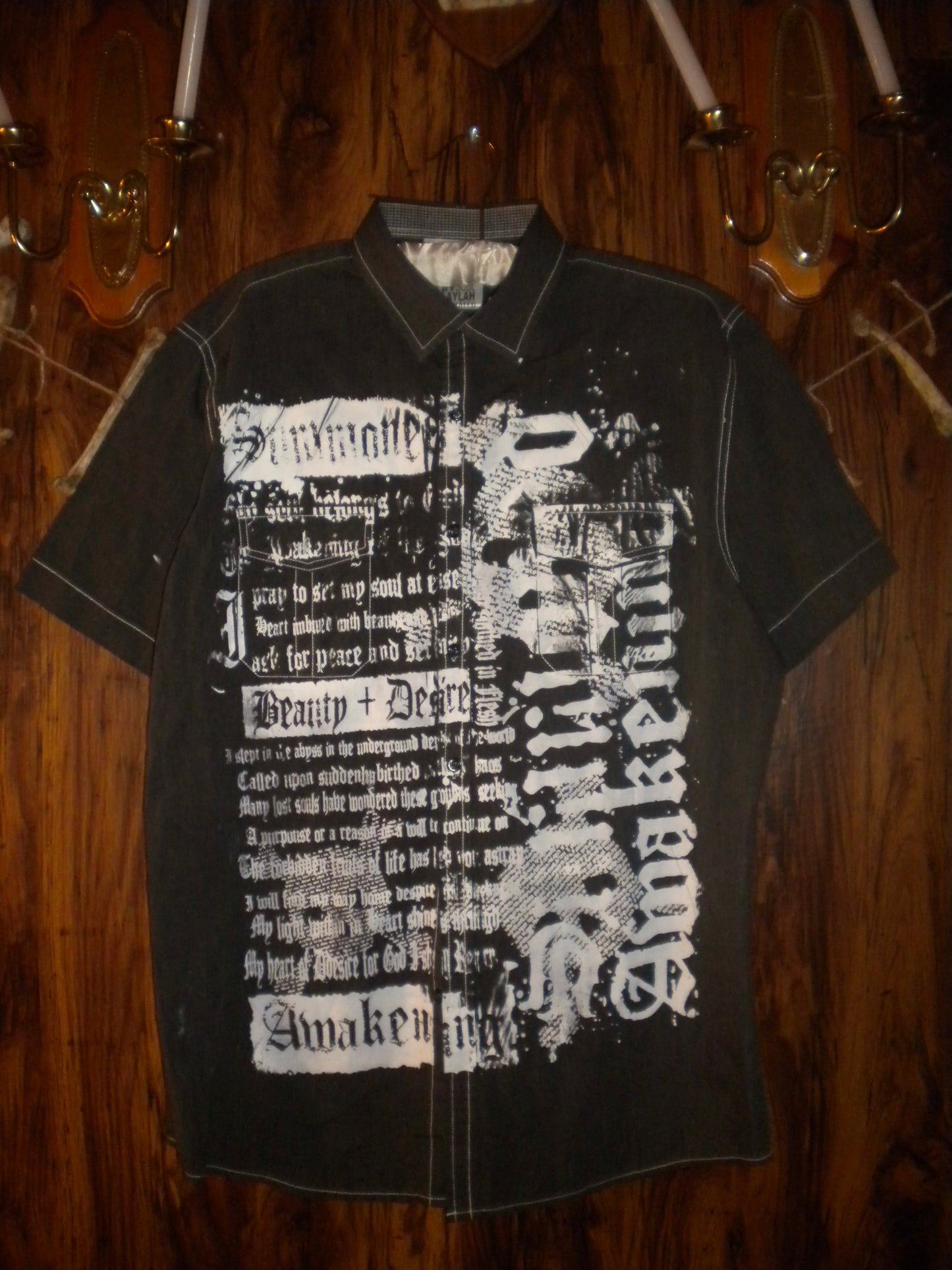 Summoned Awakening Dark Grey Button Up Large