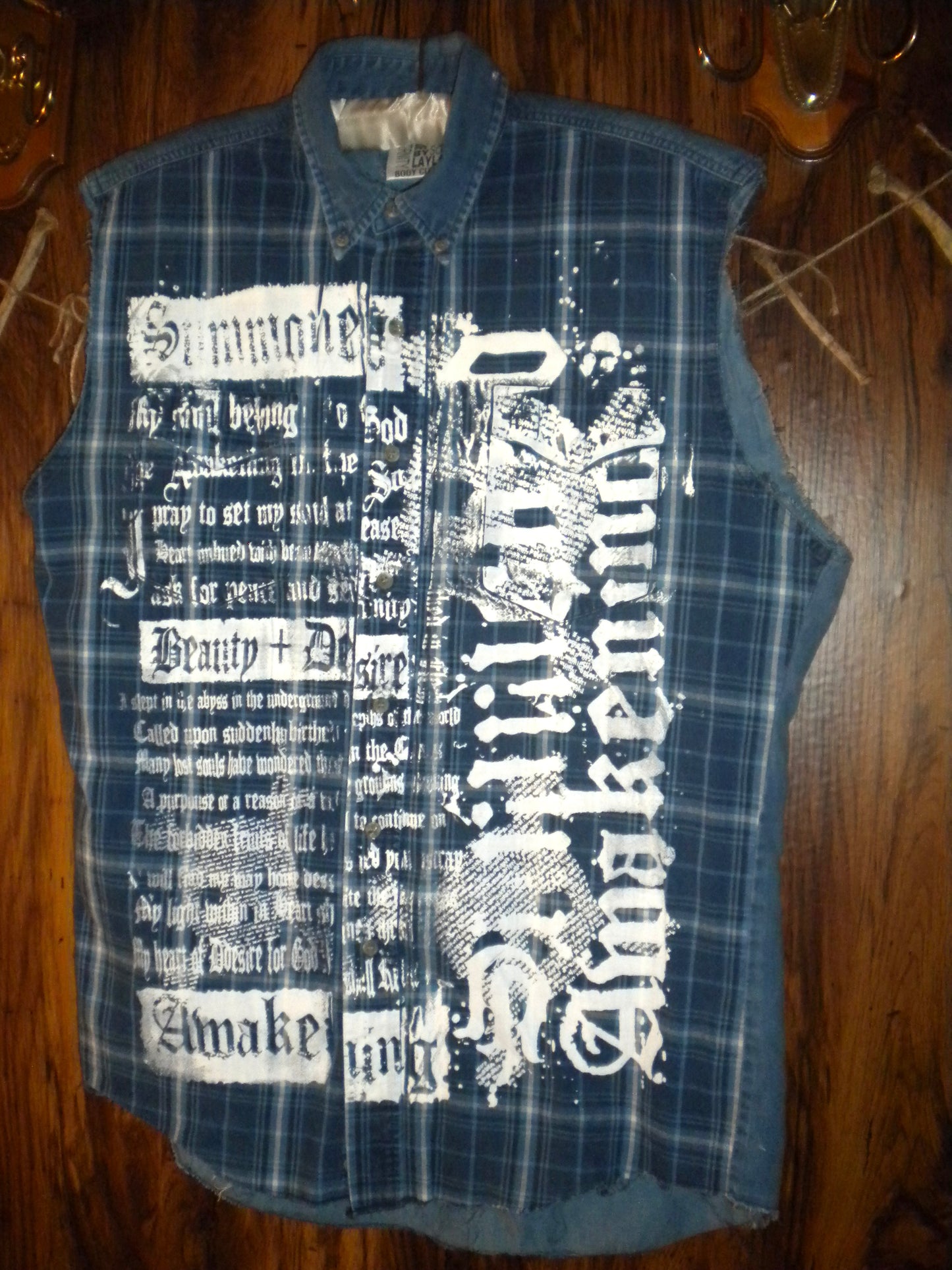 Summoned Awakening Denim Sleeveless Flannel Large