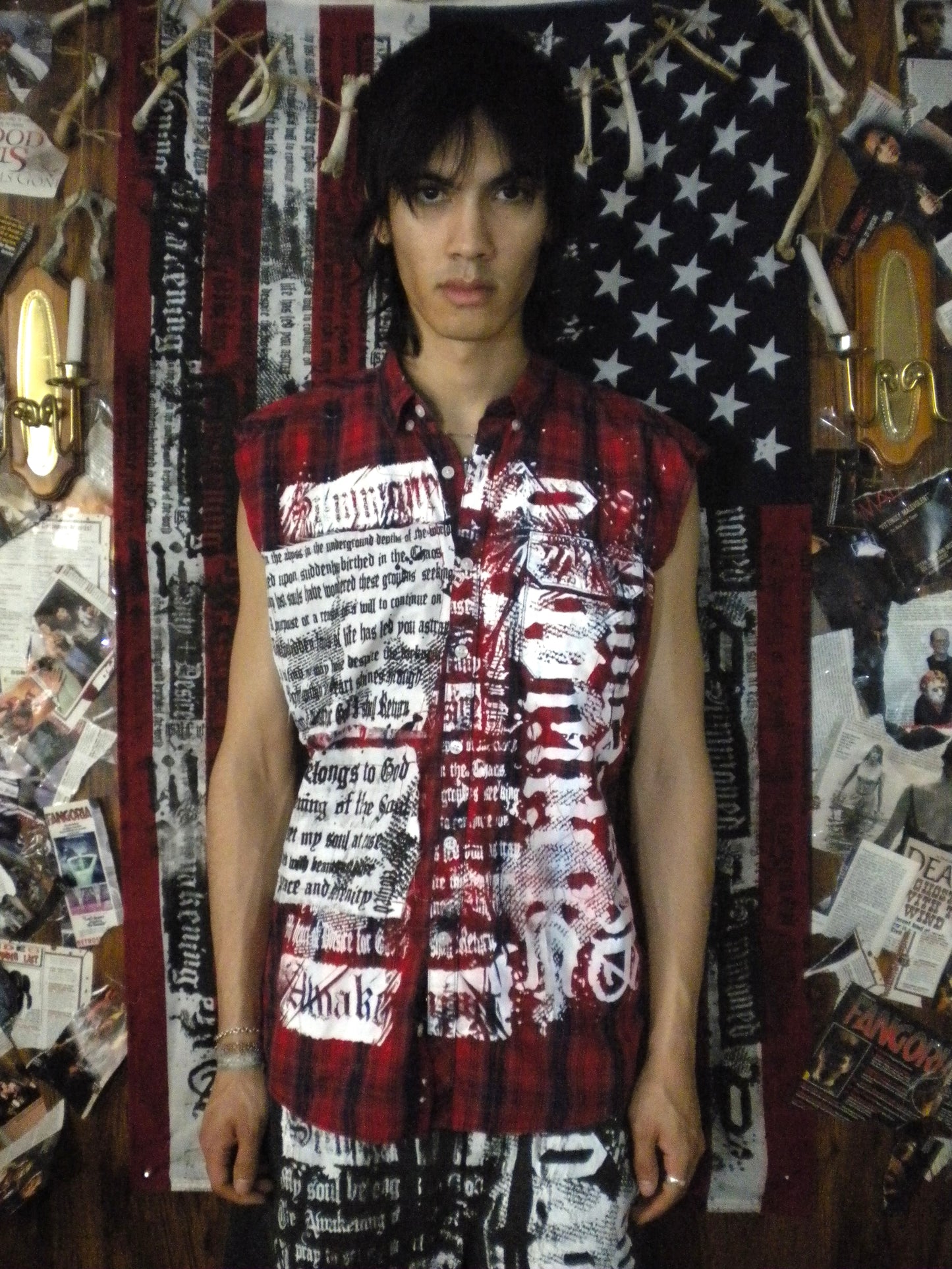 Summoned Awakening Red Sleeveless Flannel Large