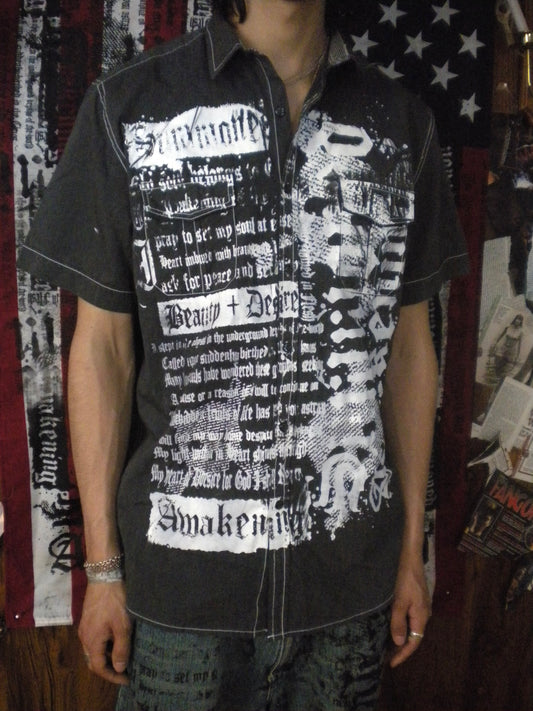 Summoned Awakening Dark Grey Button Up Large