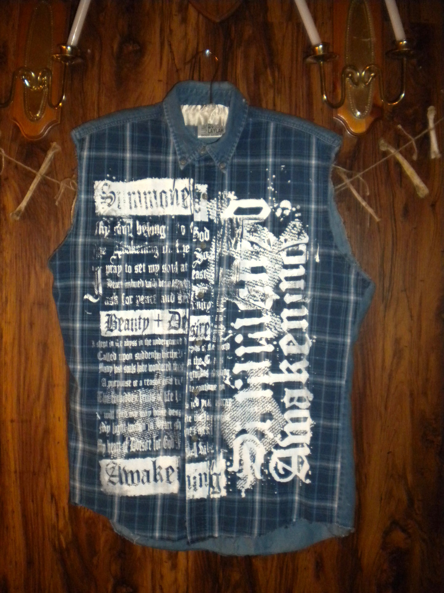 Summoned Awakening Denim Sleeveless Flannel Large